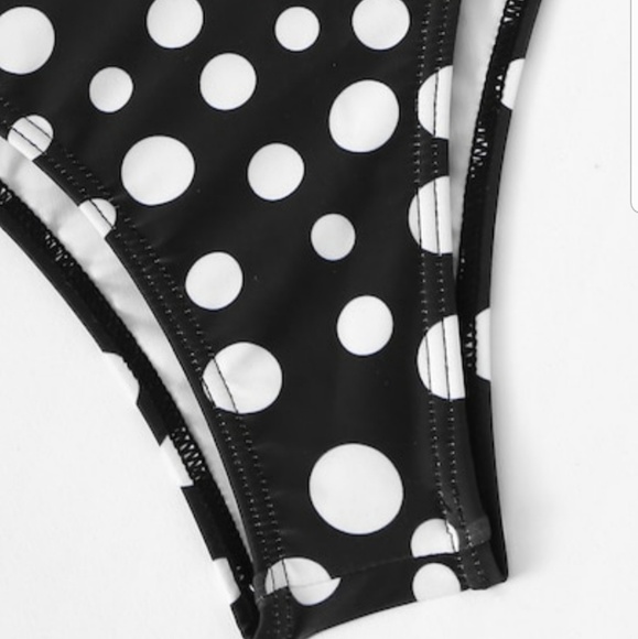 BLACK AND WHITE POLKA-DOT DOT PRINT BIKINI - Picture 2 of 5